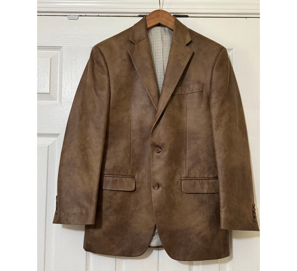 Lauren Ralph Lauren Mens Faux Suede Classic Fit Blazer Sport Coat Brown Size 36R